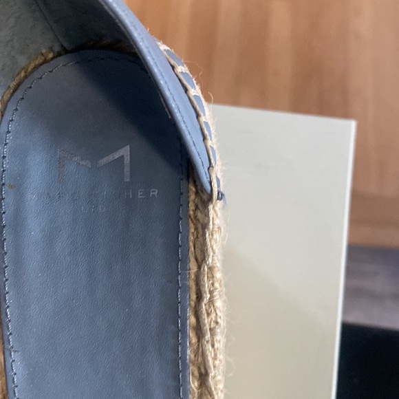 Powder blue suede and leather wedged espadrilles lightly worn size 9 Mark Fisher - Picture 3 of 8